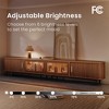 POVISON 118.11"Mid-Century Modern Tambour Door TV Stand with LED Lights, LED TV Stand,Walnut Color TV Console - 4 of 4