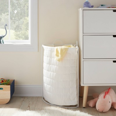 Quilted Collapsible Corner Kids&#39; Hamper White - Pillowfort&#8482;