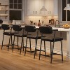 GAOMON Counter Height Bar Stools of 4 with Armrests, 4 Piece Counter Height Bar Stools Set with Back, Upholstered Seat & Metal Footrest - 2 of 4