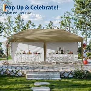 10 x 20 Heavy Duty Pop Up Canopy Tent – Waterproof UV-Proof with Sidewalls, Roller Bag & Accessories - 1 of 4