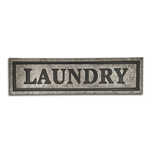 HomeRoots 10" X 36" Gray Laundry Galvanized Metal Wall Decor - 1 of 4