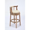 TIRAMISUBEST Seat height 26.5'' Cow top Leather Wooden Bar Stools,360 Degree Swivel Bar Height Chair with Backs for Home Kitchen Counter - 4 of 4