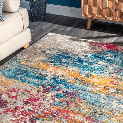 Monet Multicolor Abstract 10' x 14' Synthetic Area Rug