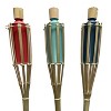 Patio Essentials 60.04" Basic Painted Bamboo Outdoor Torch Blue/Coral Red/Light Teal Blue - 2 of 2