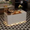 Famapy Multi-Functional Kitchen Island Dresser with High - Gloss Finish: Ample Drawers,Integrated LED,Organized Storage – Maximize Space - 2 of 4