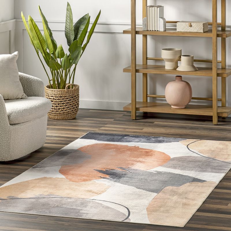 nuLOOM Sheree Abstract Watercolor Machine Washable Area Rug, 2 of 10