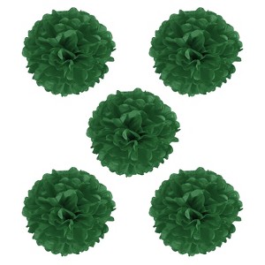 Unique Bargains Decorative Reusable Party Wedding Tissue Pom Poms Flowers 5 Pcs - 1 of 4