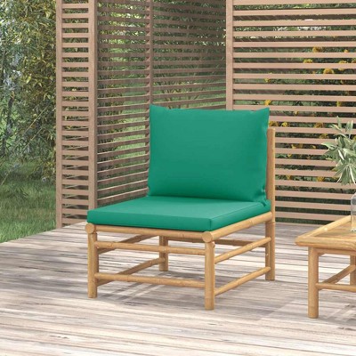 Patio Lounge Set with Green Cushions BamboovidaXL