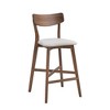 DOMETOUR Modern Wooden Bar Chairs Set of 2 Soft Upholstered Kitchen Island Chairs Counter Height Stool with Backrest for Pub Restaurant - 3 of 4
