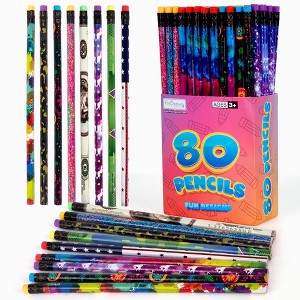 ArtCreativity Assorted Colorful Number 2 Pencils for Kids with Eraser - (80 Count) - 1 of 4