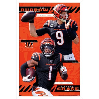 Trends International Nfl Cincinnati Bengals - Ja'marr Chase 23 Framed Wall  Poster Prints White Framed Version 22.375 X 34 : Target