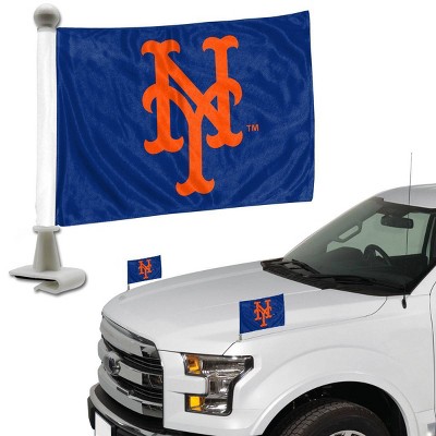 MLB New York Mets Ambassador Car Flags - 2pk