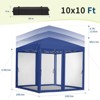 Blue 10'x10' Instant Canopy Screen Tent ¨C Pop-Up Pavilion with Mosquito Netting & 6 Wind Cloths for Outdoor Use (Includes Carry Bag & Stakes - 4 of 4