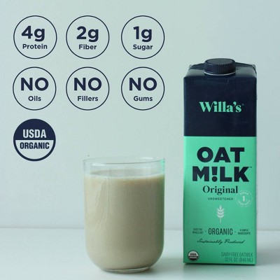 Willa's Original Unsweetened Oat Milk - 32oz : Target