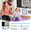 Costway Kid's Pretend Play Kitchen Toddler Kitchen Playset with Blackboard Pink/White/Light Pink/Beige - 4 of 4