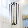 DOMETOUR 12-Light Black Lantern Farmhouse Chandelier, Modern Metal Pendant for Kitchen, Dining, Living Room, Foyer (E12 Bulbs Not Included) - 2 of 4