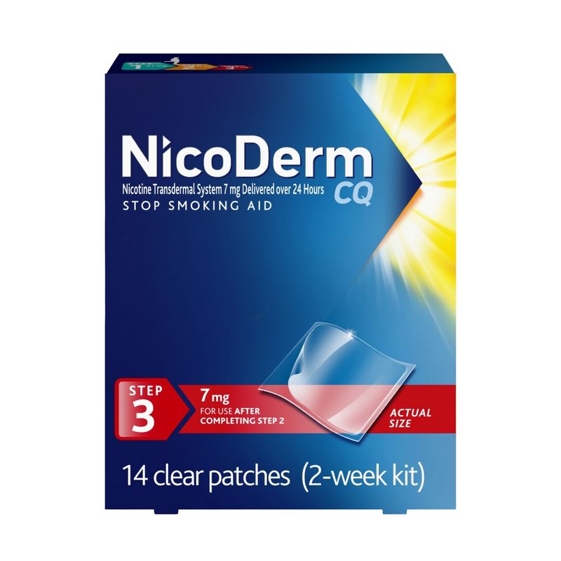 NicoDerm CQ Stop Smoking Aid Clear Patches Step 3 - 14ct, 1 of 12