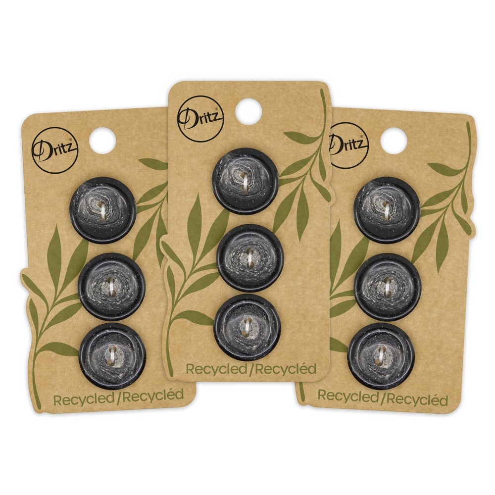 Photos - Creativity Set / Science Kit Dritz 20mm Recycled Hemp Round Buttons Black