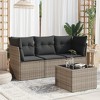 vidaXL Garden Sofa Set Grey PE rattan Medium Modular Garden Sofa Set - 2 of 4