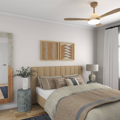 Large Brown Wood and Rattan Shadow Box Wall Art Set