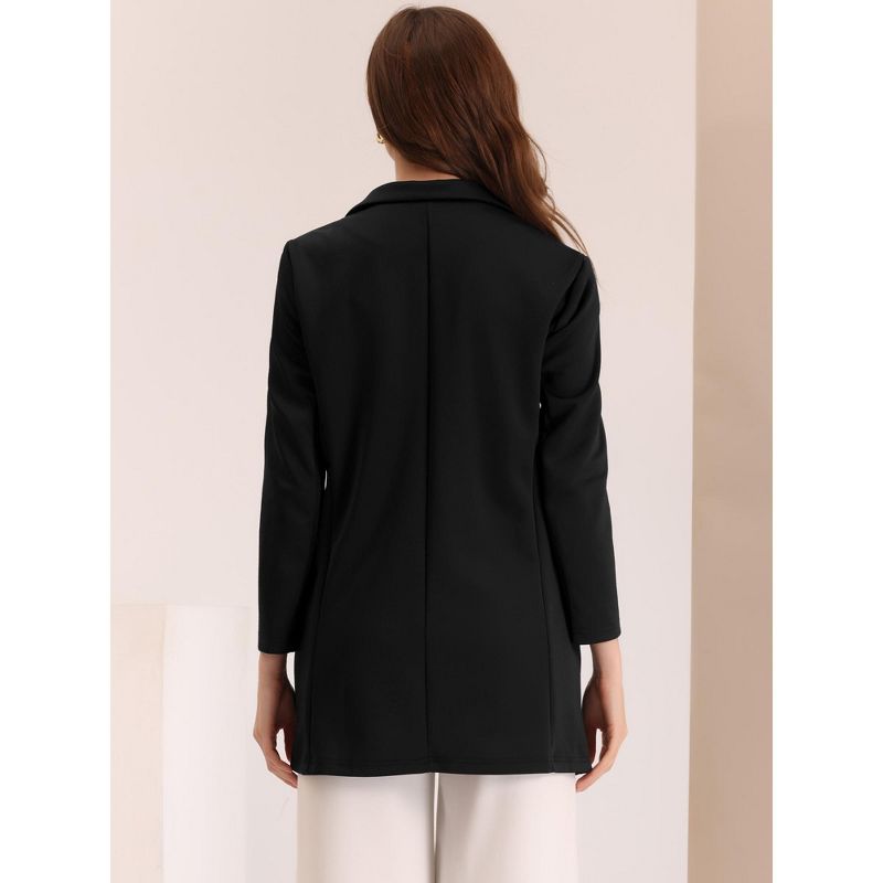 Allegra K Women's Classic Notched Lapel Buttoned Long Sleeves Work Blazer Jacket, 4 of 7