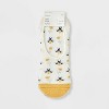 Women's Bee 3pk Liner Socks - A New Day™ Ivory/Gold/Heather Gray 4-10: Cotton Blend, Seamless Toe, Hidden Gel Heel Grip - 2 of 3