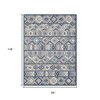 Blue And Gray Abstract Stain Resistant Indoor Outdoor Area Rug - 3 of 4