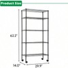 14 inchx 30 inchx 60 inch heavy duty commercial storage shelves 5 tier wire shelving unit with wheels black metal garage - 3 of 4