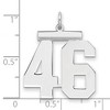 Black Bow Jewelry Sterling Silver, Athletic Collection, Large Polished Number 46 Pendant - 2 of 3