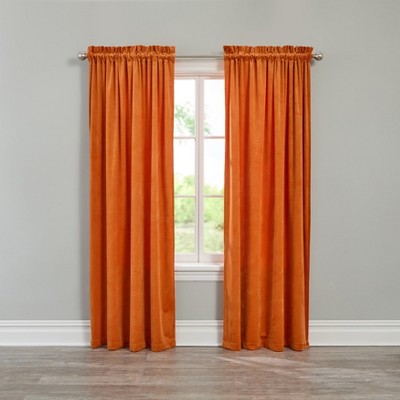 BrylaneHome BH Studio Velvet Rod-Pocket Panel