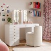 Alyssa Upcycled Velvet Rolling Desk Chair Cream 24.4"W x 23.2"D x 27.6"H - 2 of 4