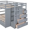 PAGED Simple Wooden Bunk Bed Loft Bed, Twin over Twin Bed Frame with Trundle, Storage Stairs and Guardrail for Kids, Teens, Adults - 4 of 4