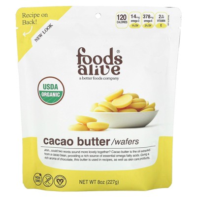 Foods Alive Cacao Butter Wafers, 8 oz (227 g)