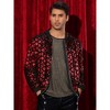 INSPIRE CHIC Men's Zip Up Party Shiny Argyle Sequin Bomber Jacket - 2 of 4