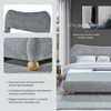 Roundhill Furniture Lunara Gray Upholstered Platform Bed with Bun Feet  Queen - 4 of 4