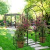 Garden Arbor Arch With Gate And Plant Box, 86.6 Inches Wedding Arches For Ceremony, Metal Garden Trellis - 2 of 4