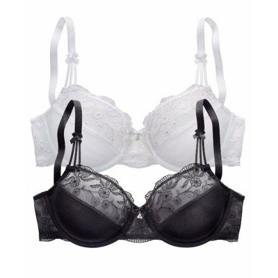 Women's 2 Pk Floral Detail Underwire Bras - LASCANA