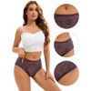 INSPIRE CHIC Breathable Underwear for Women's Lace Mid-Waisted Briefs, Available in Plus Size - 3 of 4
