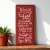 Slickblue Inspirational Christian Wood Sign – God Created You Too Quote – Rustic Wall Accent – 9x18, Red-White - 2 of 3