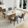 VYNXARIA Set of 2 Dining Chairs ,Double-layer Cushioned  Upholstered Accent Side Leisure Chairs w/ Wood Legs for Living Room, Dining Room, Gray - 3 of 4