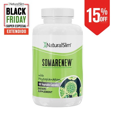 NaturalSlim Somarenew Marine Phytoplankton Supplement with Fulvic Acid, 180 Capsules