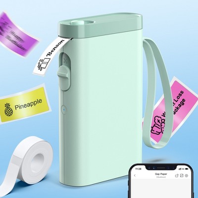 Label Maker Machine with Tape, FLEXYVA P21-A Portable Bluetooth Label Printer, Mini Label Makers with Multiple Templates for Office Home, Green
