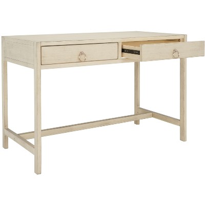 Antique White 46'' Matte Finish Writing Desk with Dual Drawers