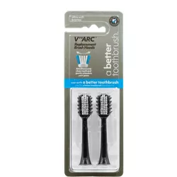 2 Pack V++ARC Replaceable bristle heads for A Better Electric Toothbrush Only - Black
