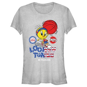 Junior's Team USA X Looney Tunes Tweety Be Fearless T-Shirt - 1 of 4