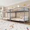Twin Over Twin Bunk Bed with Ladder - Heavy Duty Metal Frame, 400 lb Weight Capacity, Full Safety Guardrail, Space-Saving Design (Gray) - 4 of 4