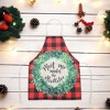 Unique Bargains Christmas Aprons Linen Red Black Green Beige 21.65"x26.77" 1Pcs - 2 of 4