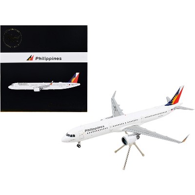 Airbus A321neo Commercial Aircraft White with Tail Graphics "Gemini 200" Series 1/200 Diecast Model Airplane by GeminiJets