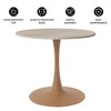 LeisureMod Bristol 27" Round Dining Table with Sintered Stone Top and Natural Wood Steel Pedestal Base for Modern Kitchen and Dining Room - 3 of 4