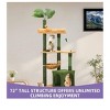 67in Tall Cat Tree With Leaves for Indoor Cats Cat Tree With Scratching Post For Indoor Cats With Cat Condo - 4 of 4